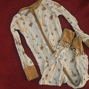 Animal Print Baby Onesie with Brown Accents